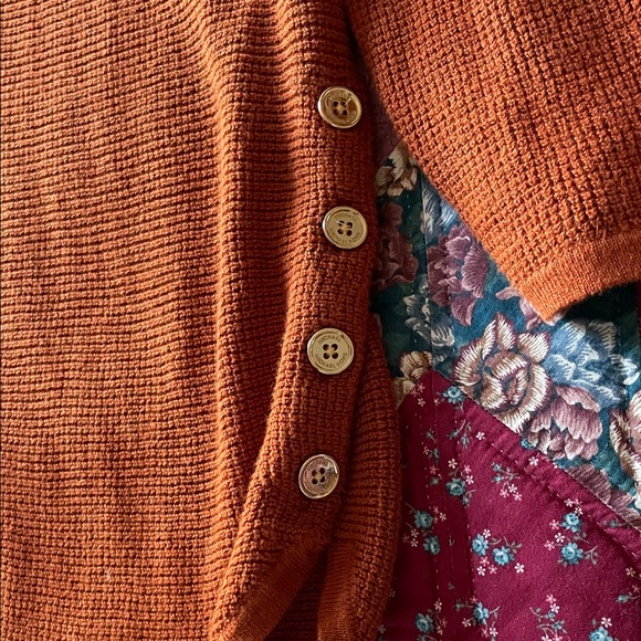 Rust Button-Accent Sweater - Picture 2 of 3